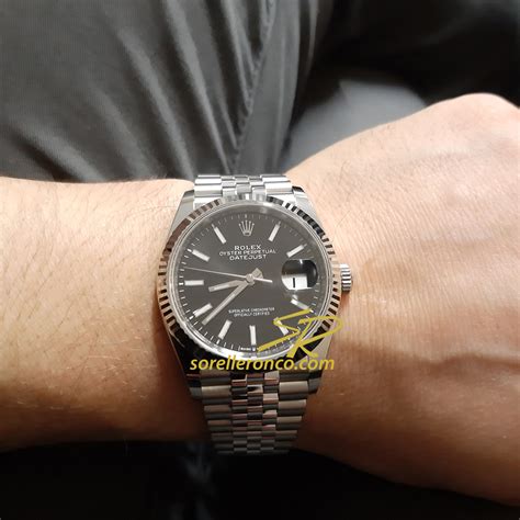 rolex datejust quadrante nero bracciale jubilee|rolex datejust 36.